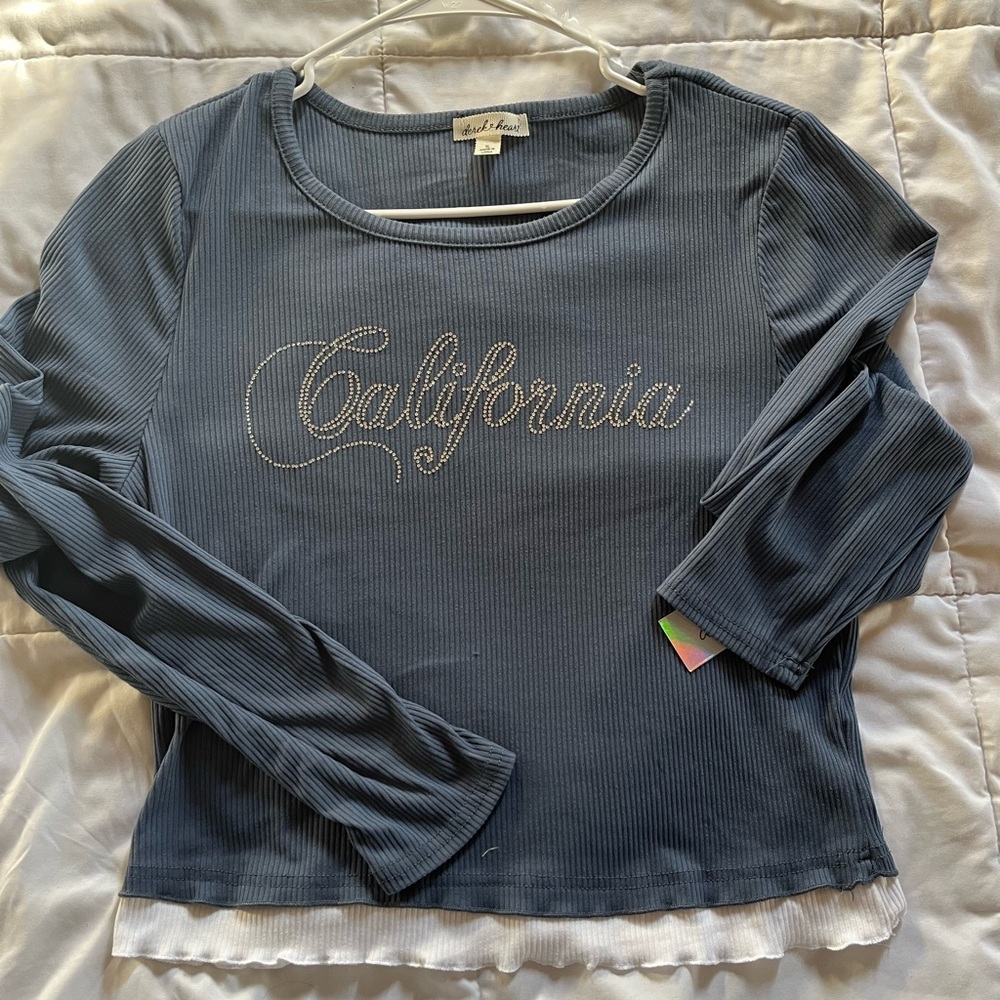 NWT California Rhinestone Crop Top